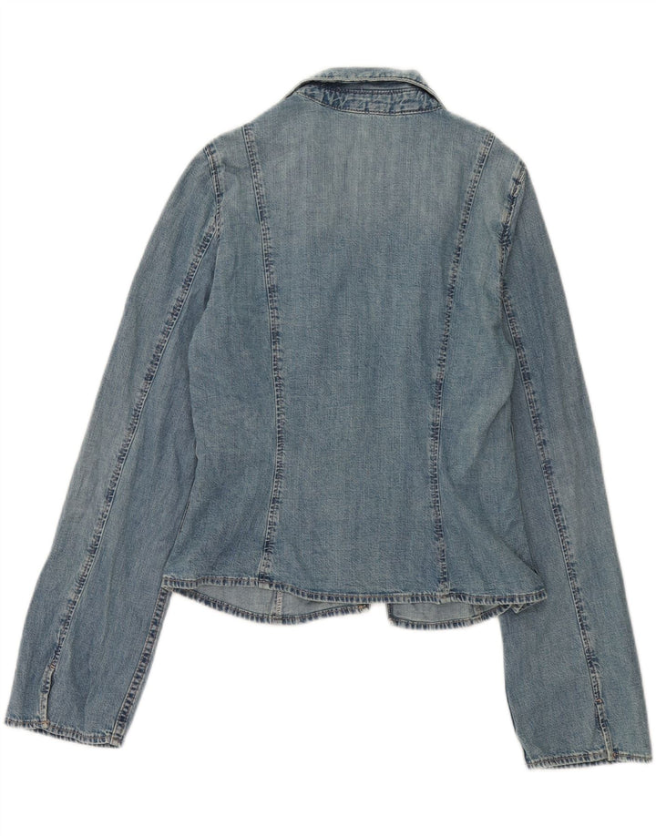 Jaqueta jeans feminina Zara UK 18 XL azul algodão