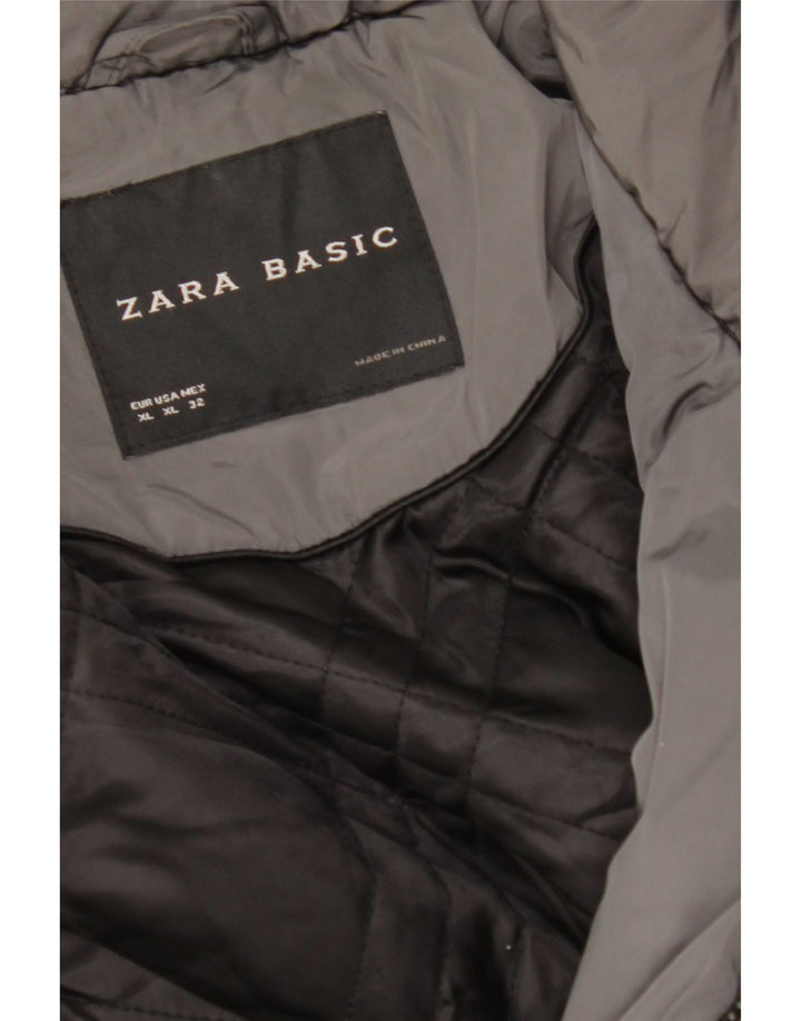 Jaqueta acolchoada feminina ZARA UK 18 XL cinza