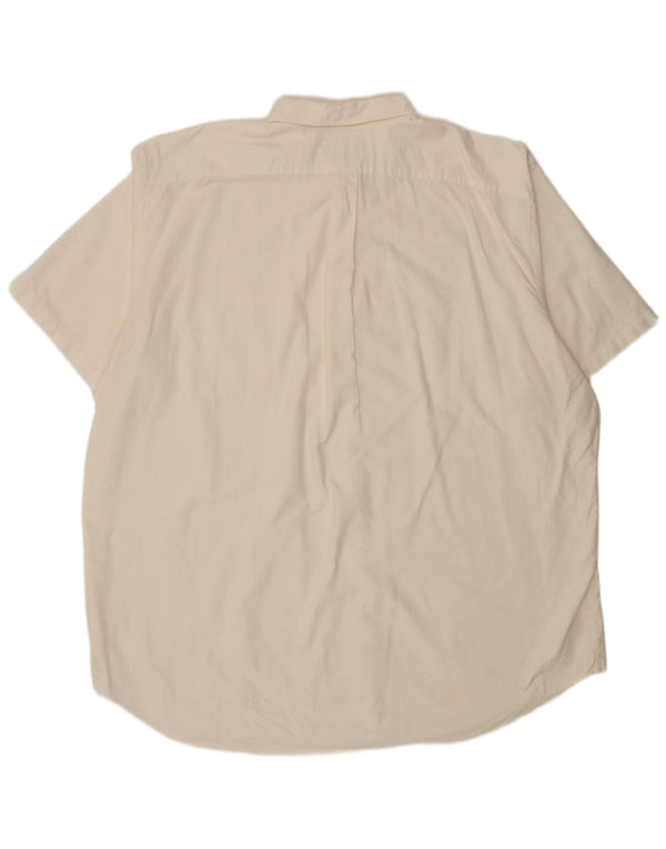 Camisa masculina Ralph Lauren Blake de manga curta e ajuste relaxado 3XL algodão branco