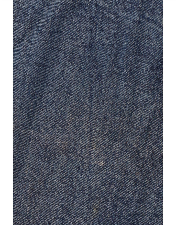 Saia jeans feminina VINTAGE W30 bloco colorido azul médio