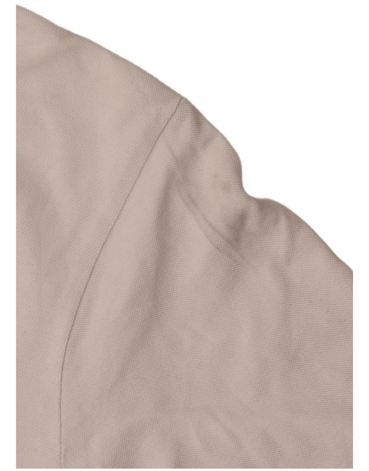 Camisa polo masculina de manga comprida Kappa de algodão branco médio