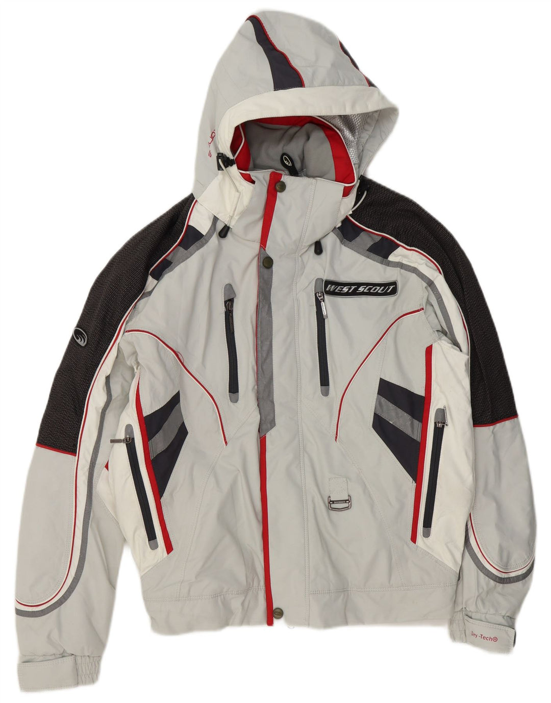 Jaqueta de esqui masculina West Scout de ajuste solto Reino Unido 36 poliéster colorblock cinza pequeno