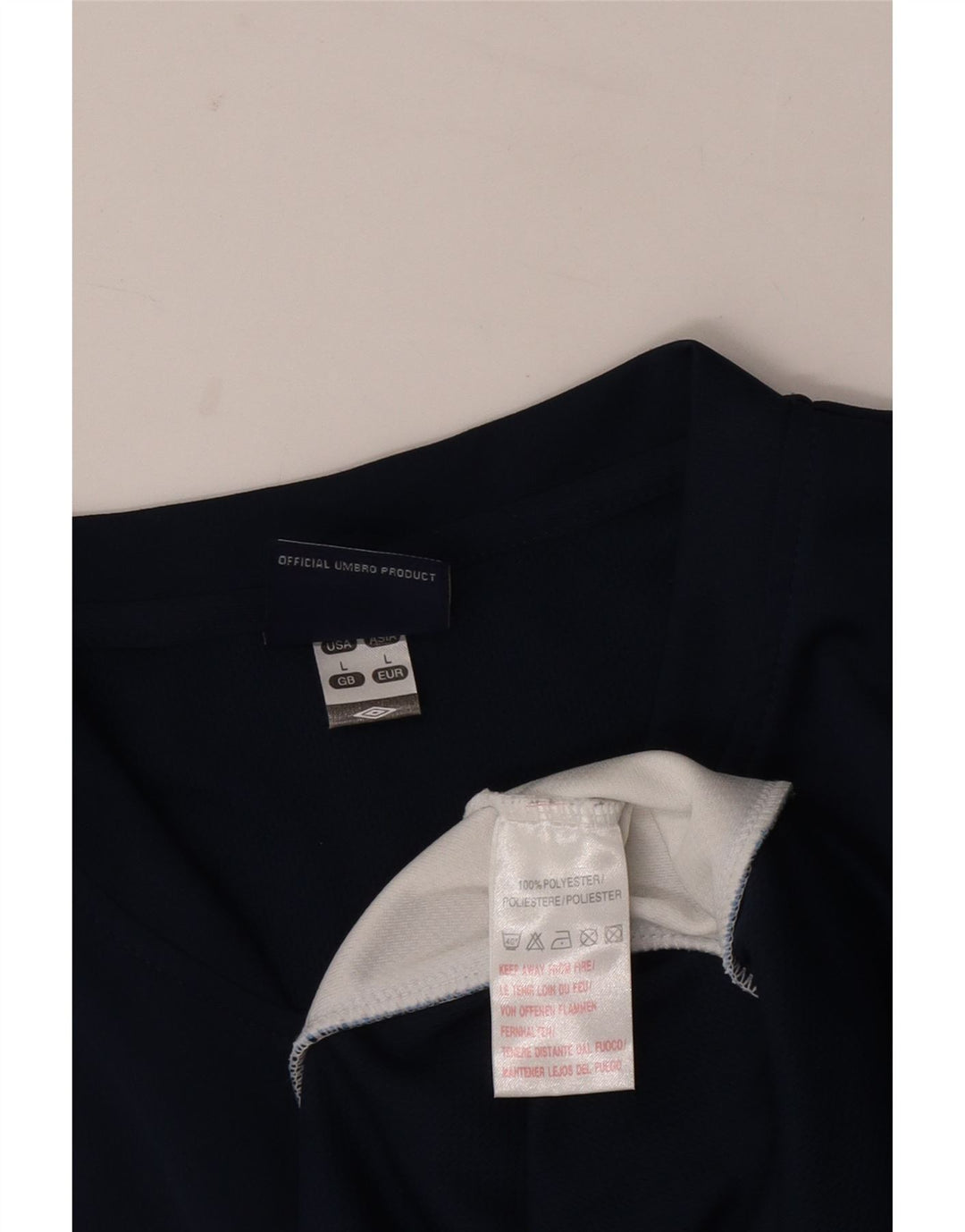 Camiseta gráfica masculina da Umbro Top grande poliéster colorblock azul marinho