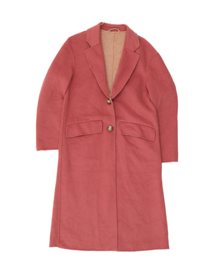 Sobretudo feminino Marks & Spencer UK 8 pequeno poliéster rosa