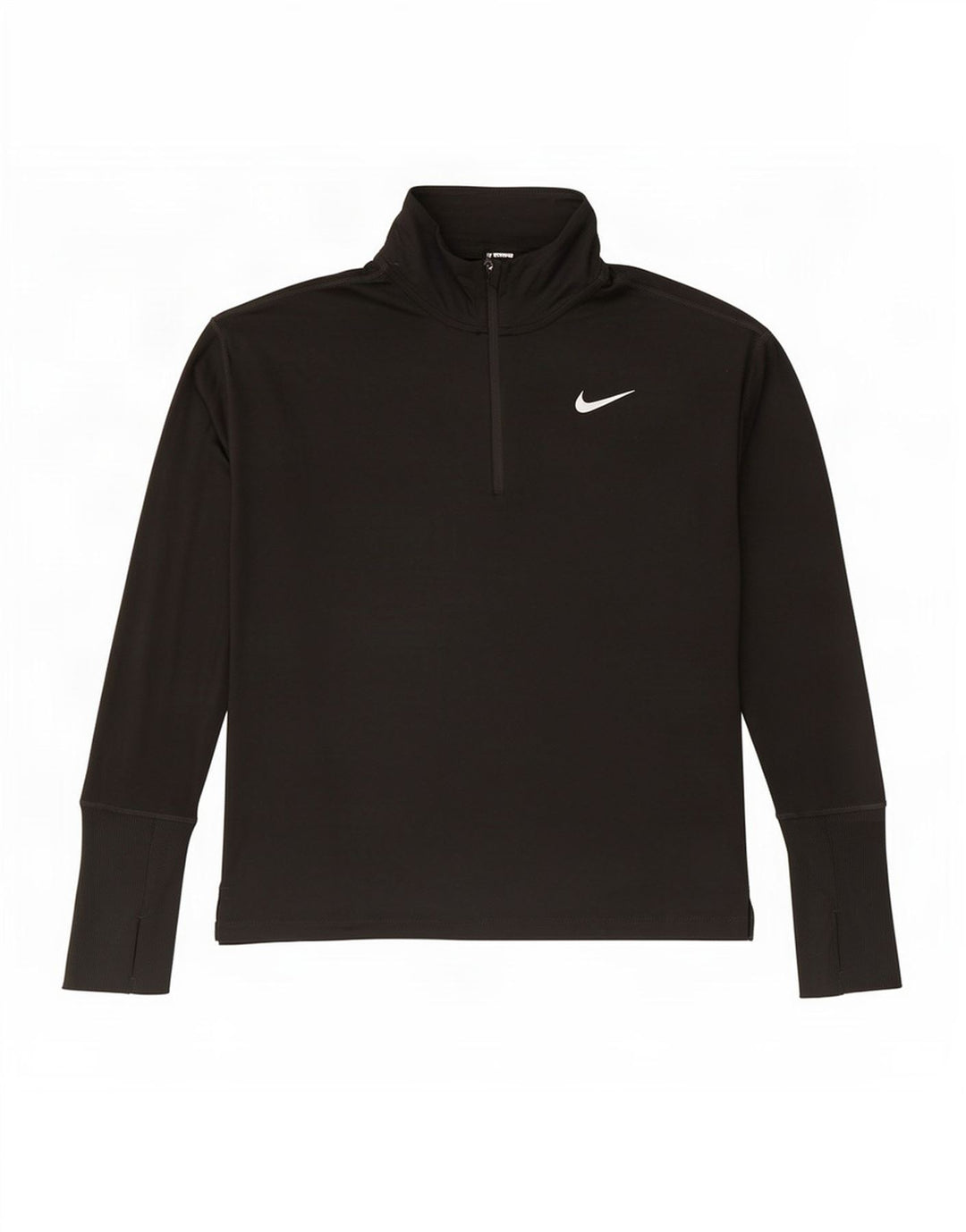 Pulôver masculino Nike Dri Fit com gola e zíper, top pequeno de poliéster preto