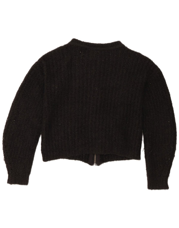Suéter cardigan feminino Topshop Reino Unido 6 XS preto acrílico