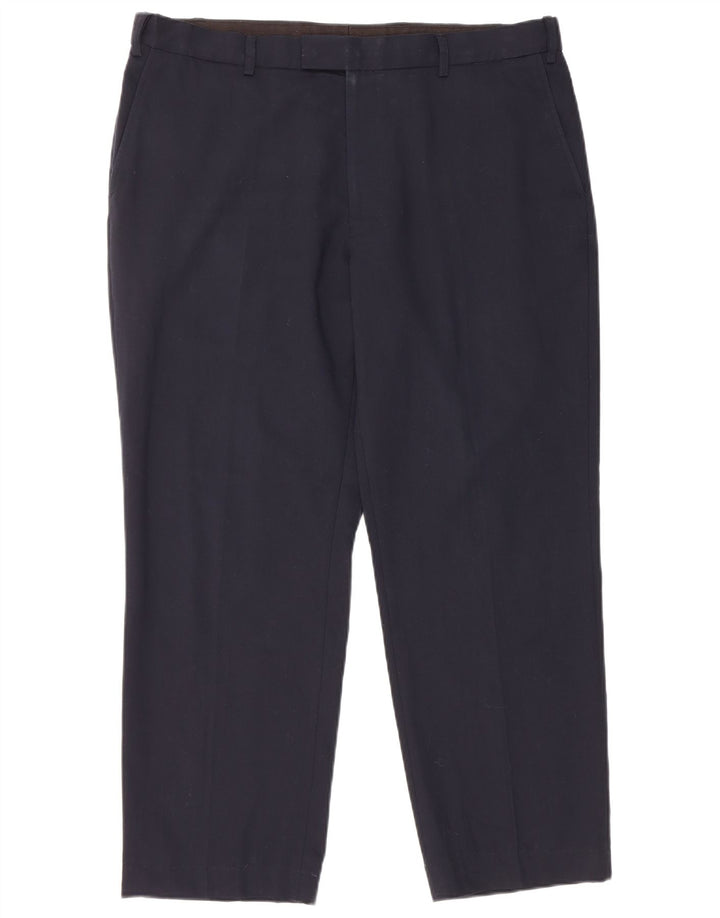 Calça masculina de ajuste regular Marks & Spencer W38 L27 azul marinho