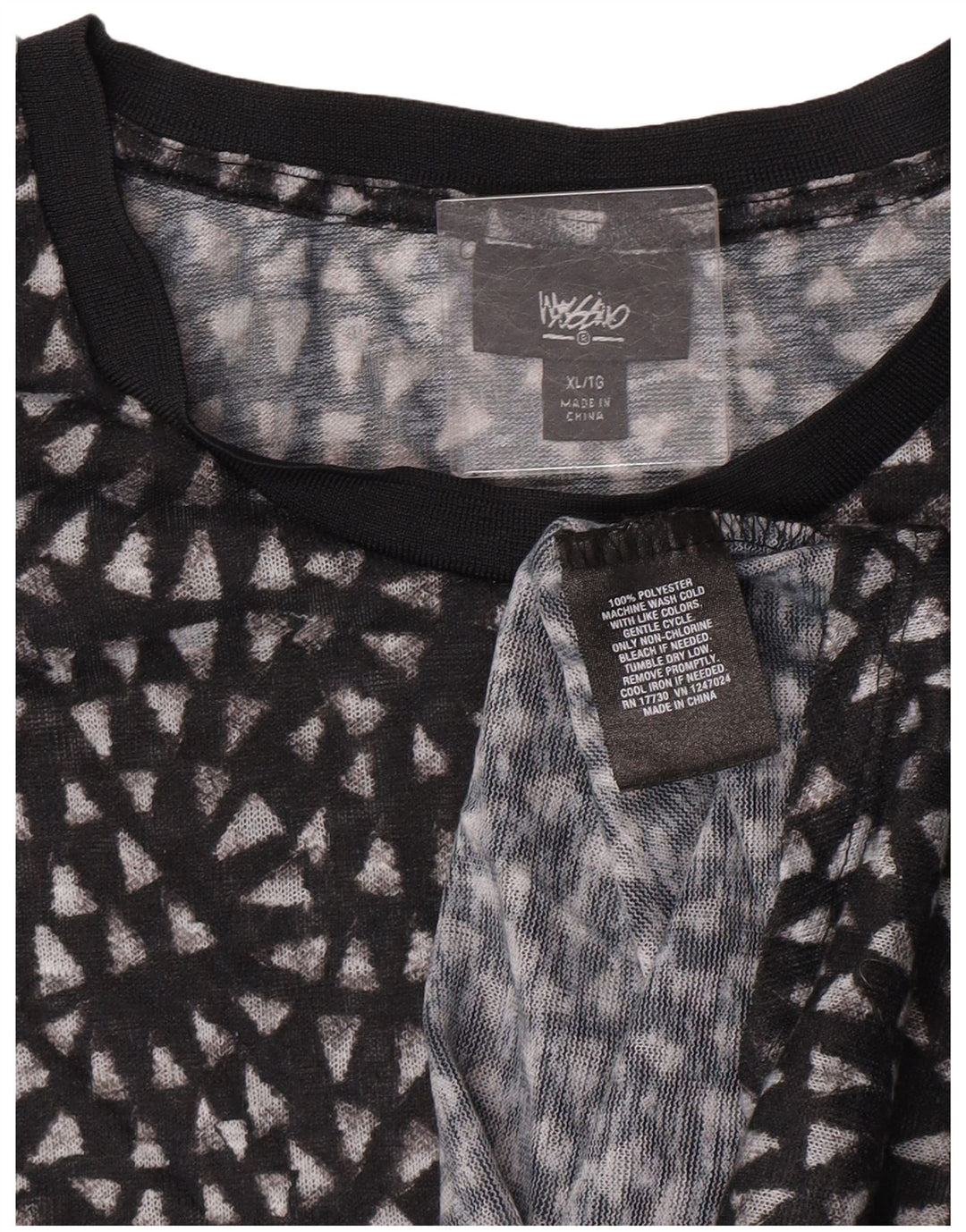 Blusa feminina transparente Mossimo UK 18 XL poliéster preto