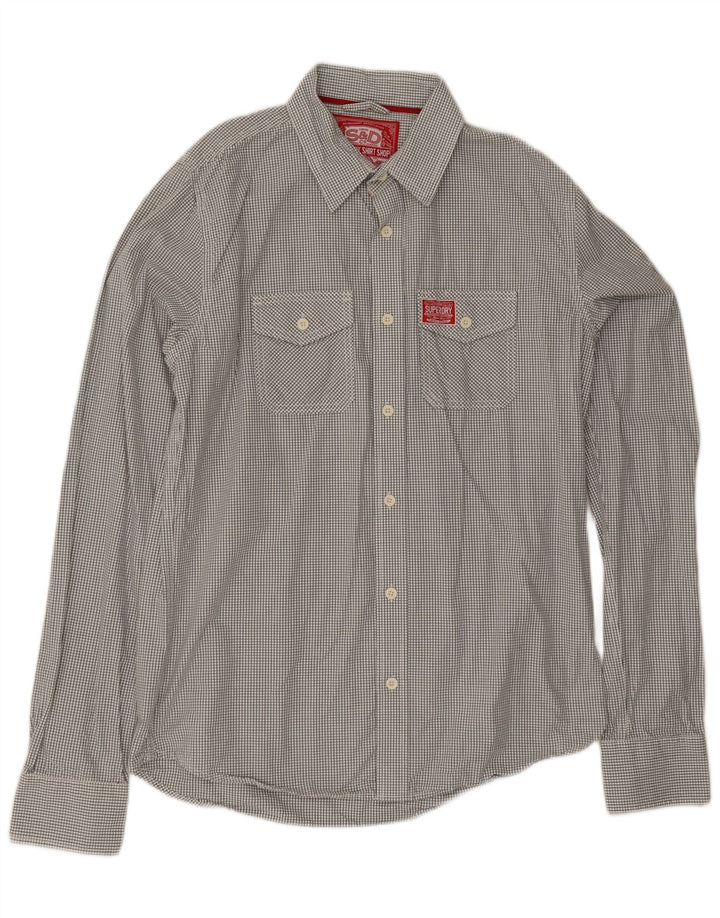 Camisa masculina Superdry 2XL algodão xadrez cinza