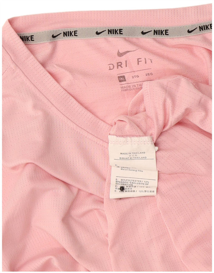 Camiseta masculina Nike Dri Fit Top 2XL poliéster rosa