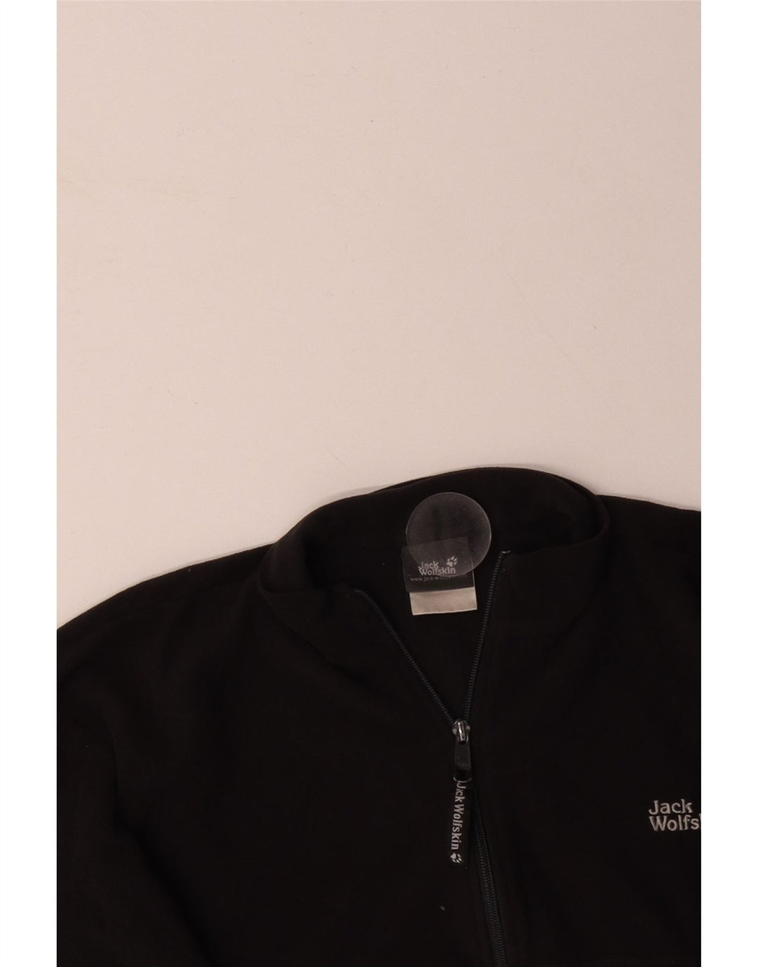 JACK WOLFSKIN Suéter masculino de lã com zíper e gola grande em poliéster preto