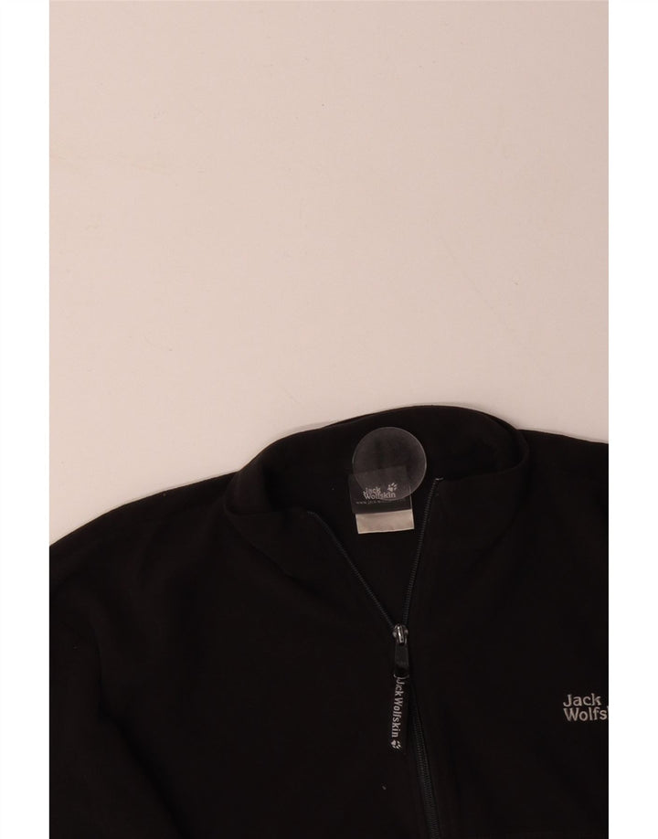 JACK WOLFSKIN Suéter masculino de lã com zíper e gola grande em poliéster preto