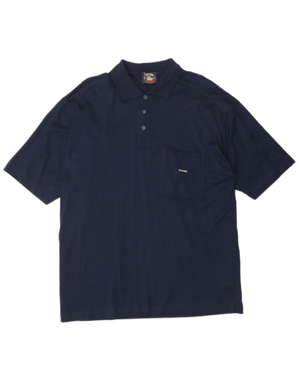 Camisa polo masculina SEA & SKY grande algodão azul marinho