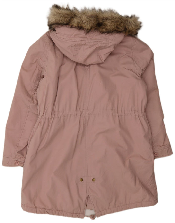 Jaqueta parka feminina com capuz grande Marks & Spencer Reino Unido 16 grande rosa
