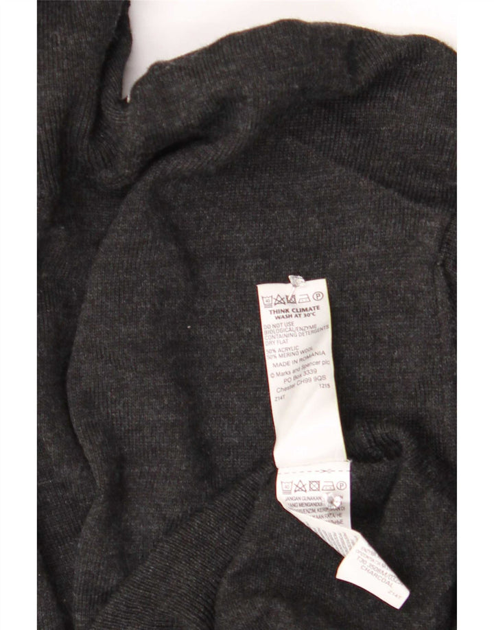 Suéter masculino Marks & Spencer com gola redonda XL cinza acrílico
