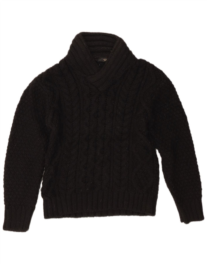 Suéter masculino Zara com decote em V médio acrílico preto