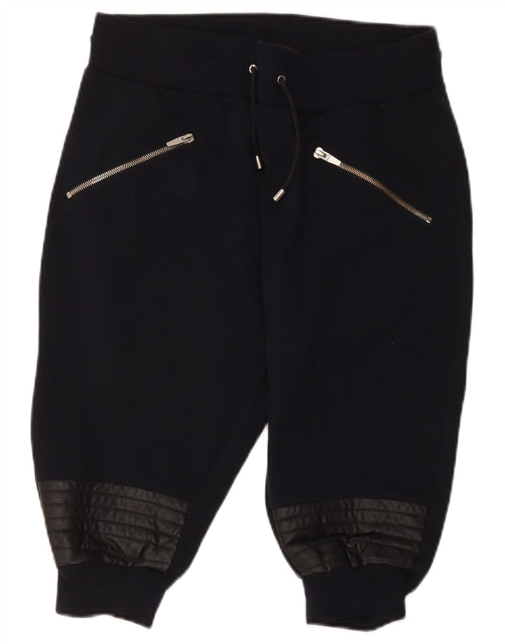 Zara Bermuda esportiva feminina grande poliéster azul marinho