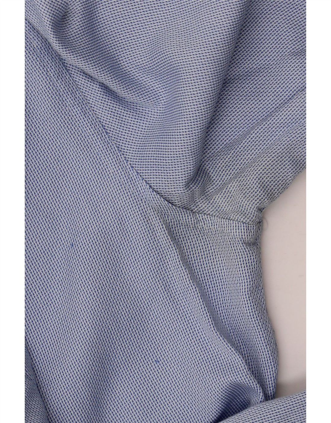 Camisa masculina Zara Slim Fit pequena algodão manchado azul