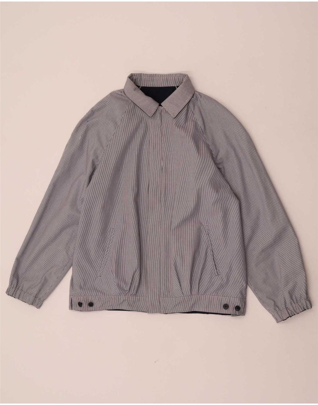 Jaqueta bomber reversível feminina vintage EU 38 poliéster azul marinho médio