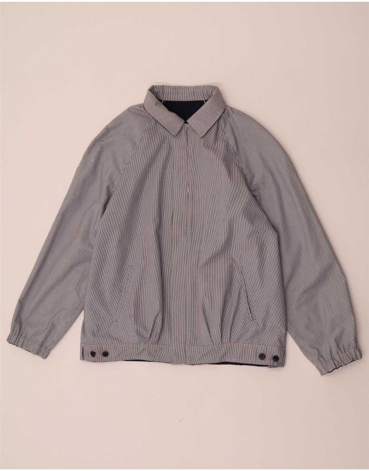 Jaqueta bomber reversível feminina vintage EU 38 poliéster azul marinho médio