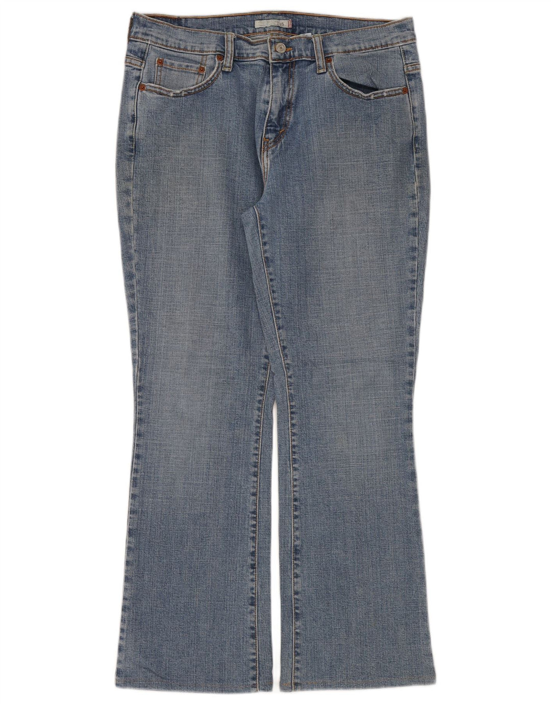 Calça jeans feminina Levi's 515 Bootcut US 12 grande W32 L30 azul algodão