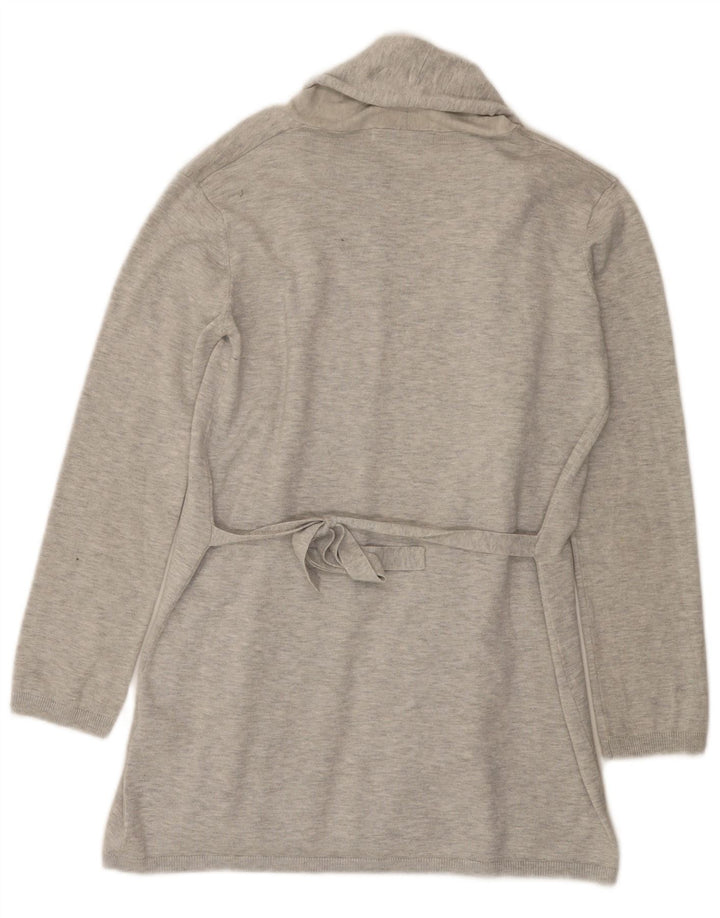 Zara Suéter Cardigan Aberto Feminino Reino Unido 12 Viscose Cinza Médio
