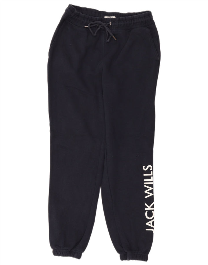 Jack Wills Calça de treino masculina gráfica Joggers médio azul marinho