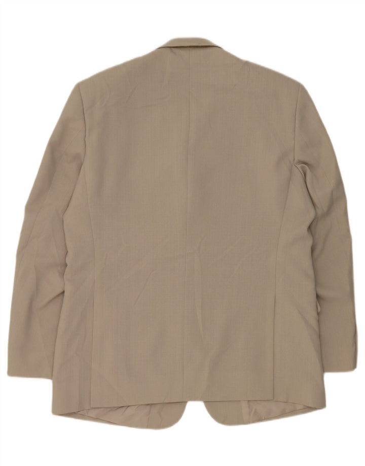 Jaqueta blazer masculina vintage com 2 botões, poliéster cinza UK 44 2XL