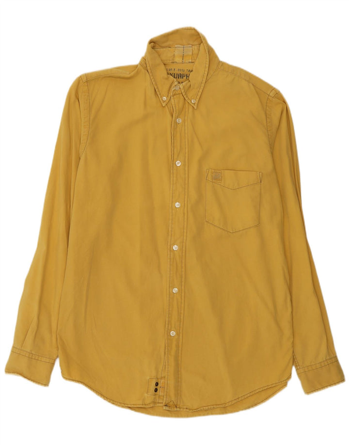 Camisa masculina Murphy & Nye grande algodão amarelo