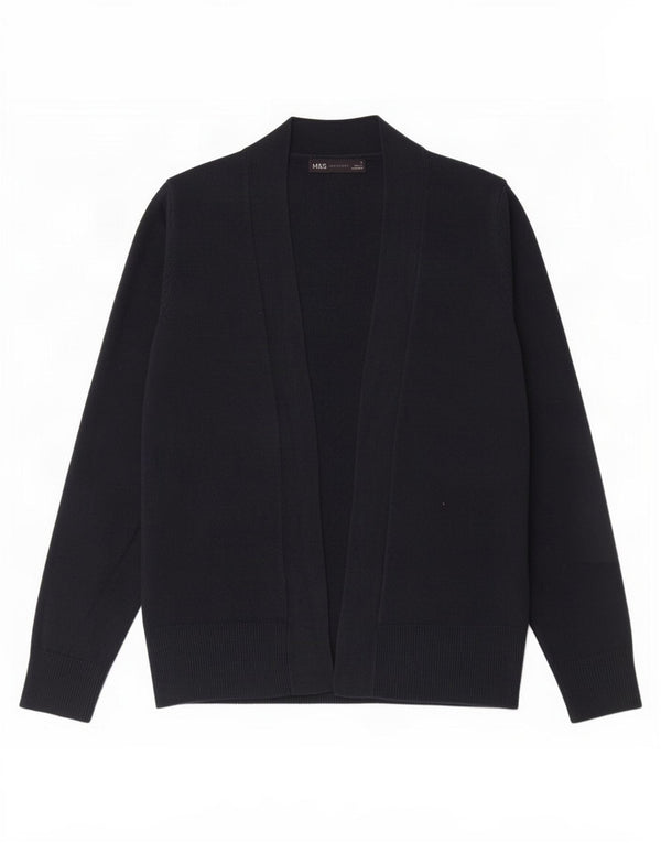 Suéter cardigã aberto feminino Marks & Spencer Reino Unido 10 pequeno azul marinho acrílico