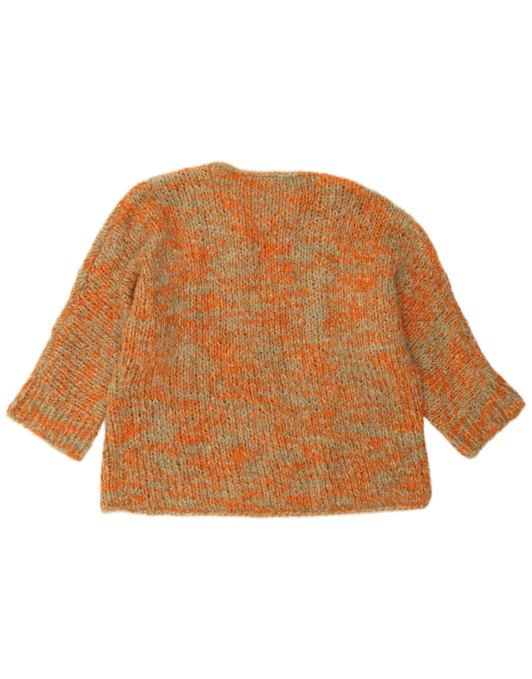 Suéter feminino VINTAGE com gola canoa e decote em barco UK 18 2XL laranja manchado