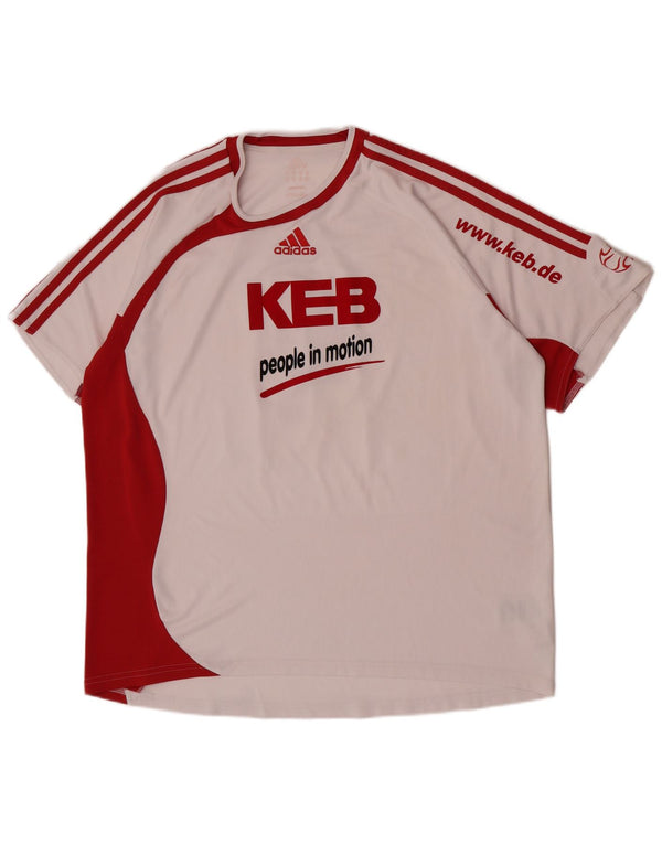 Camiseta masculina Adidas manga curta regular gráfica Top XL branco colorblock
