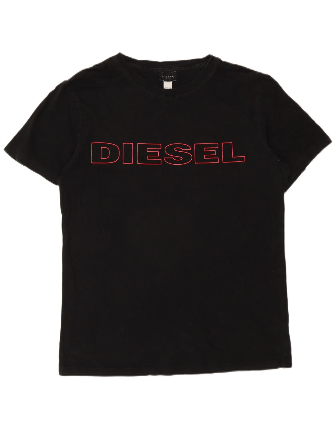 Diesel Camiseta masculina gráfica Top grande de algodão preto