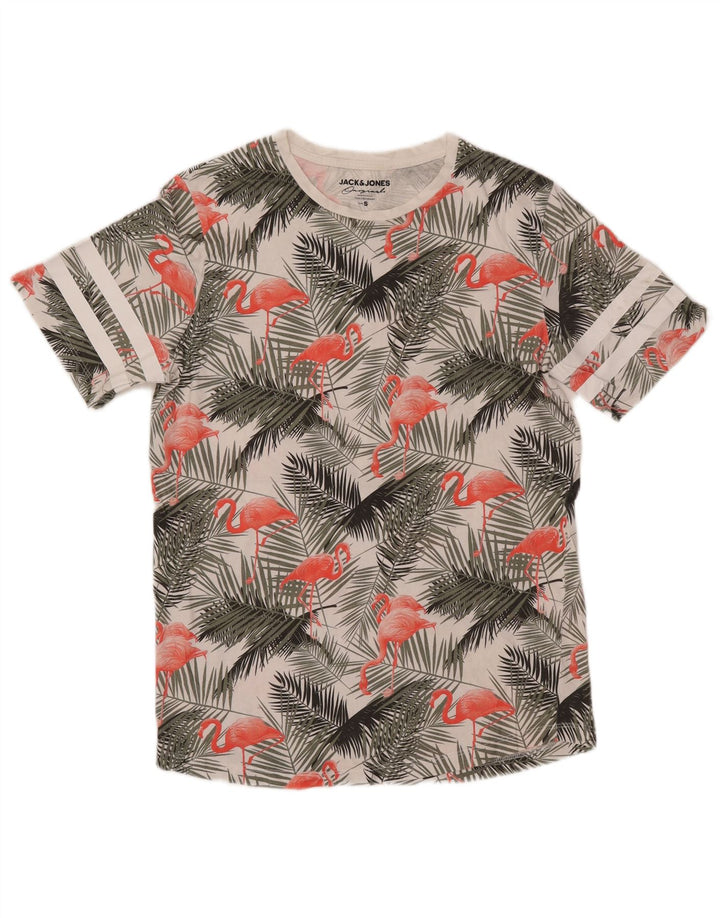 Camiseta gráfica masculina JACK & JONES pequena floral multicolorida
