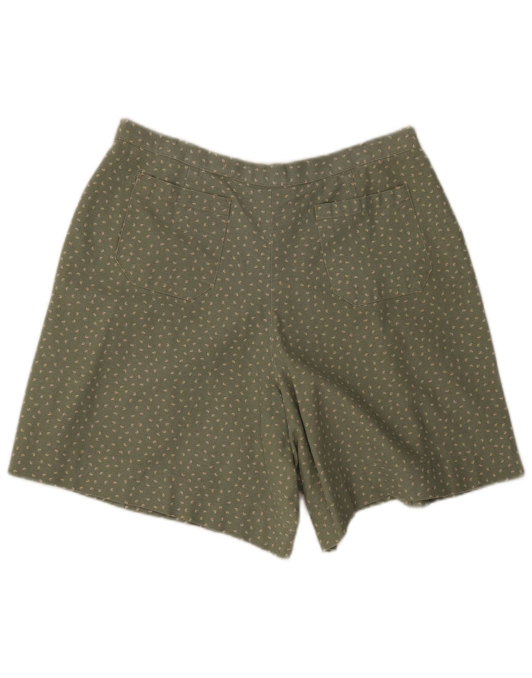 Shorts casual feminino vintage grande W34 verde manchado