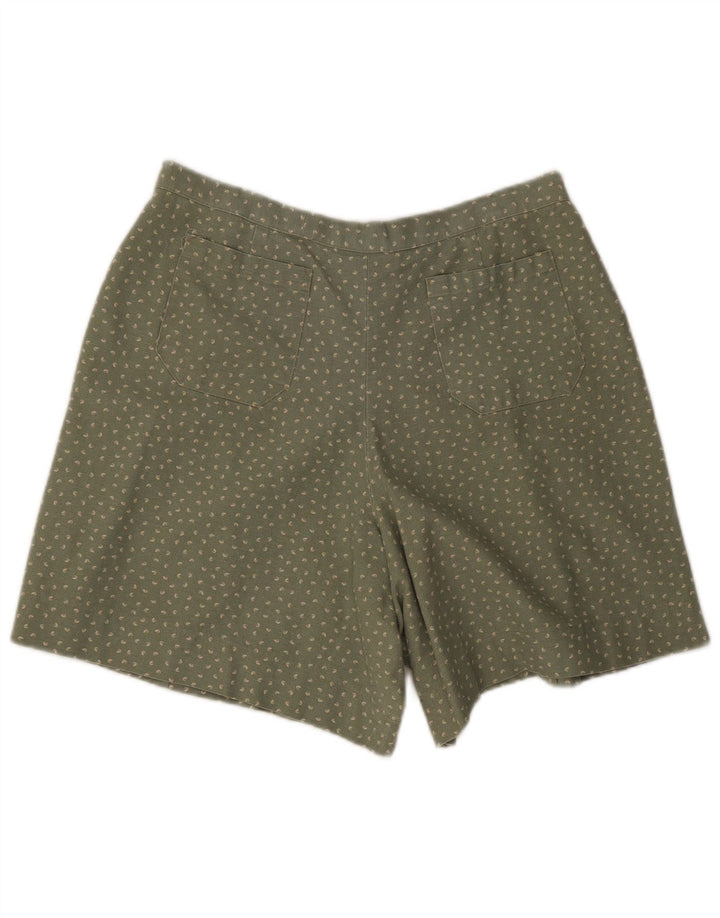 Shorts casual feminino vintage grande W34 verde manchado