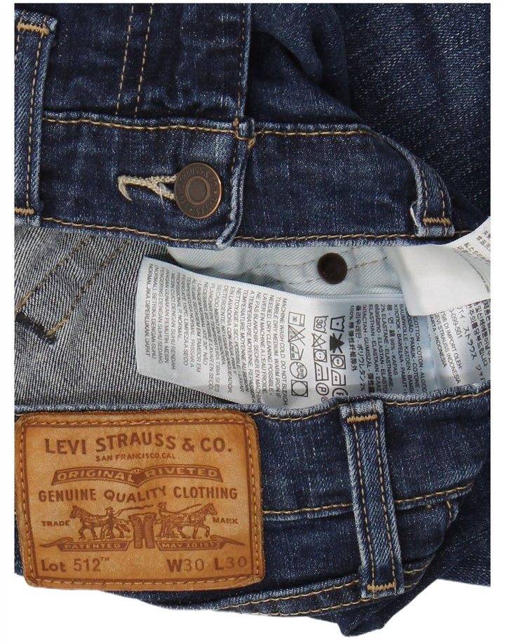LEVI'S Masculino 512 Slim Tapered Jeans W30 L30 Azul Algodão