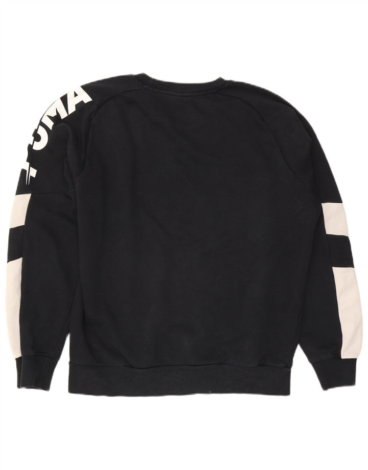 Puma masculino gráfico moletom jumper médio preto colorblock