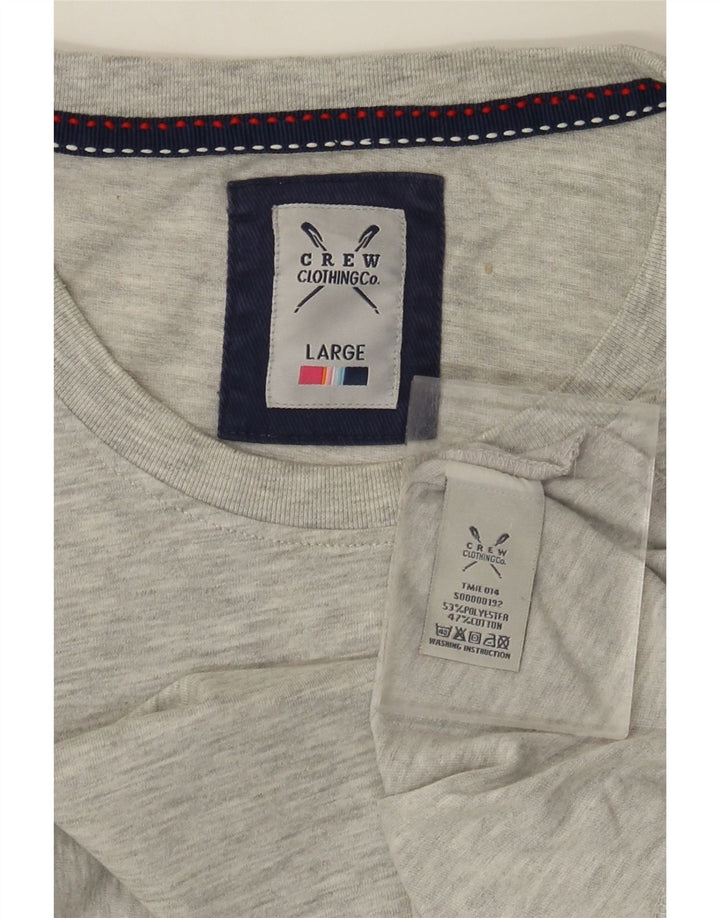Camiseta masculina CREW CLOTHING Top grande algodão cinza