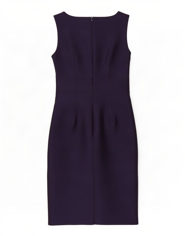 Vestido feminino Hobbs sem mangas com bainha UK 10 Lã roxa pequena