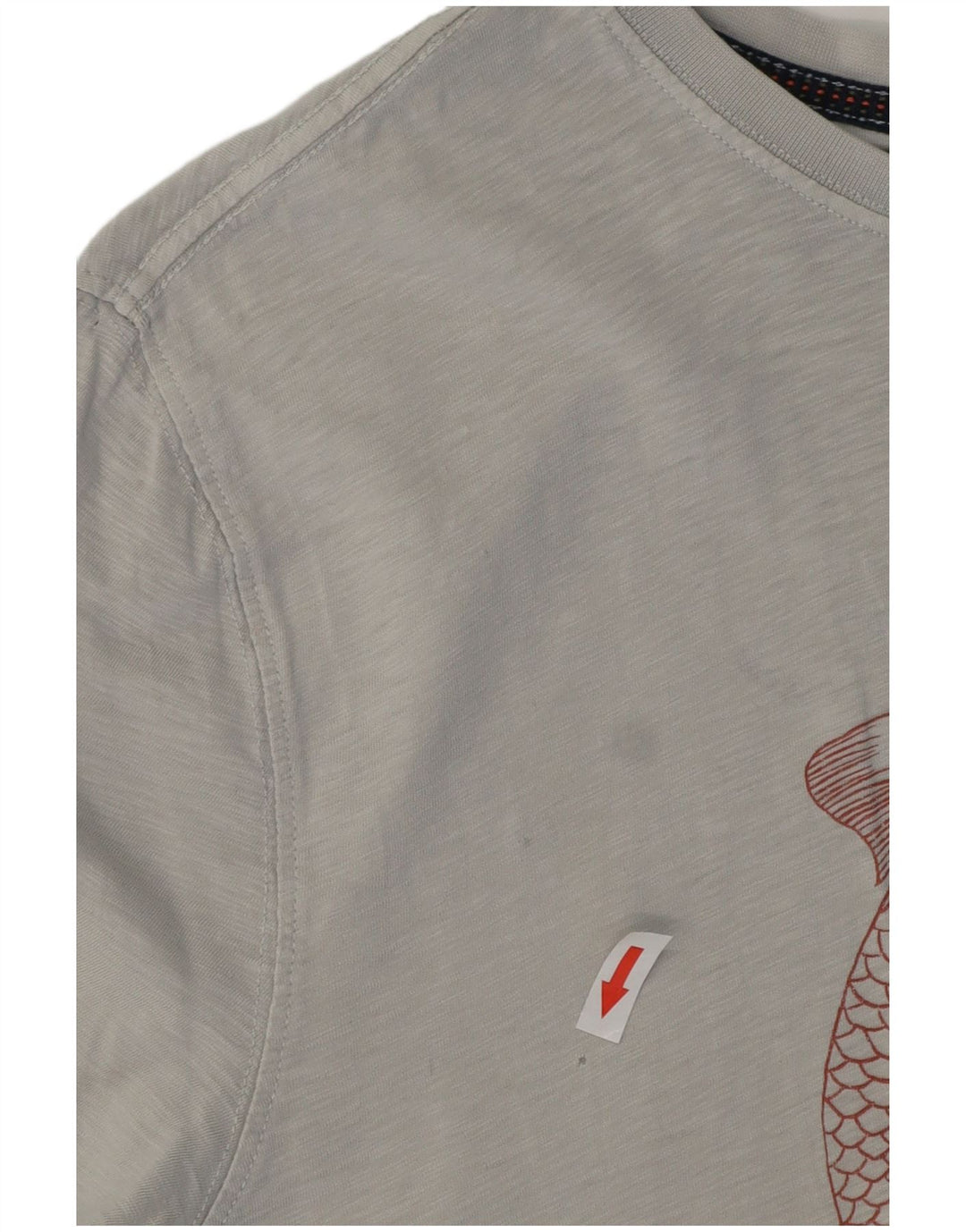 Camiseta gráfica masculina White Stuff Top algodão cinza médio