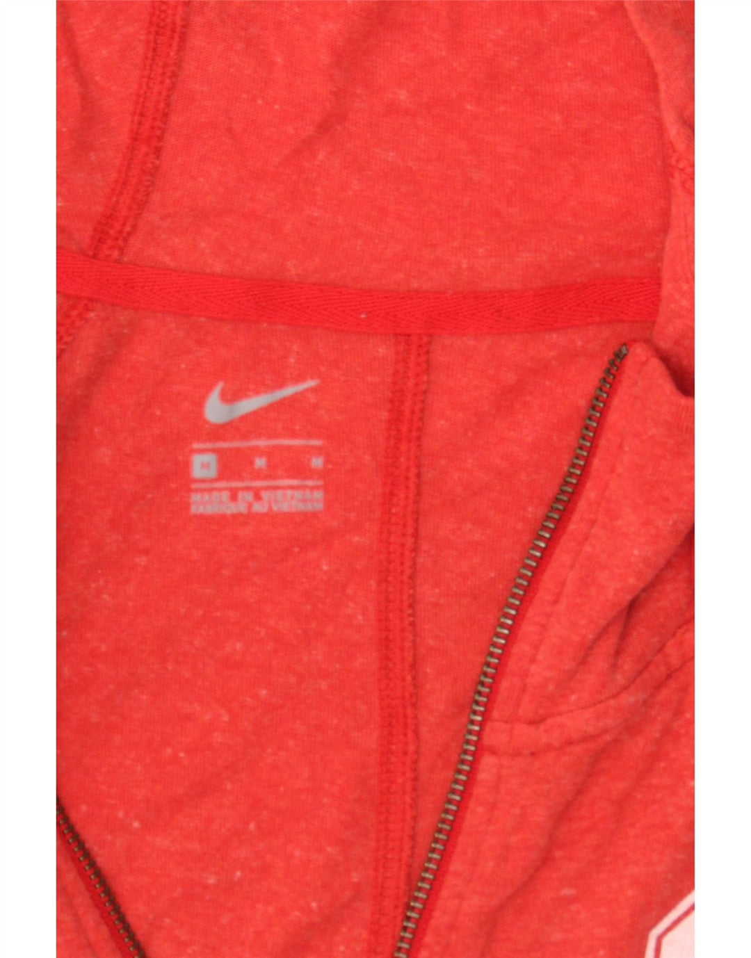 NIKE Womens Ohio State Graphic Zip Hoodie Sweater UK 14 Medium Red Cotton Vintage Nike and Second-Hand Nike from Messina Hembry 