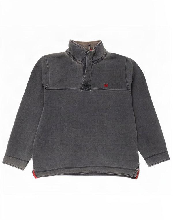 Crew Clothing Mens moletom com zíper e gola alta algodão azul marinho