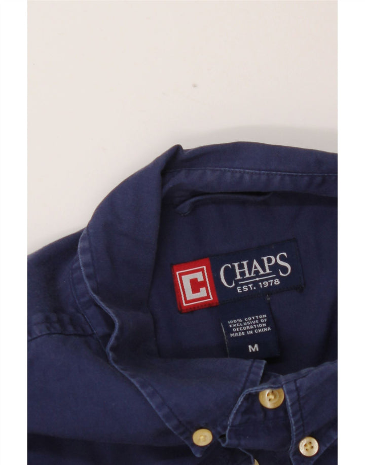 Camisa masculina Chaps de algodão azul marinho médio