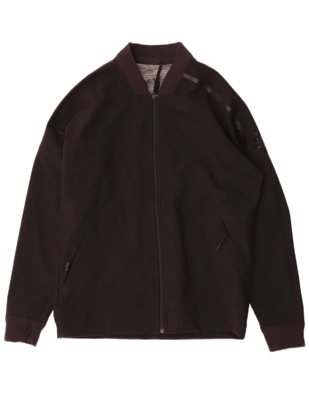 Adidas masculino reversível agasalho top jaqueta pequena cinza colorblock