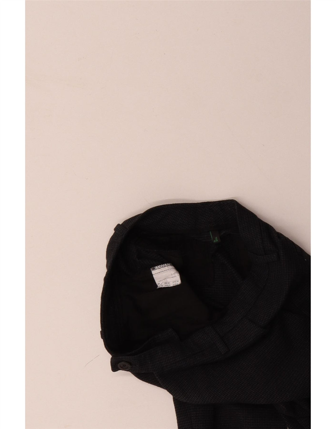 Calça feminina BENETTON Slim Suit Reino Unido 6 XS W28 L27 Preto Houndstooth