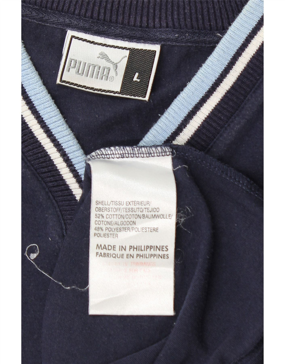 Camiseta masculina gráfica PUMA grande algodão azul marinho