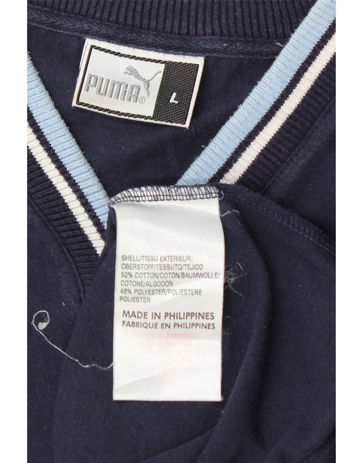 Camiseta masculina gráfica PUMA grande algodão azul marinho