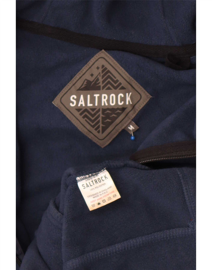 Jaqueta masculina de lã com capuz Saltrock Reino Unido 38 poliéster azul marinho médio