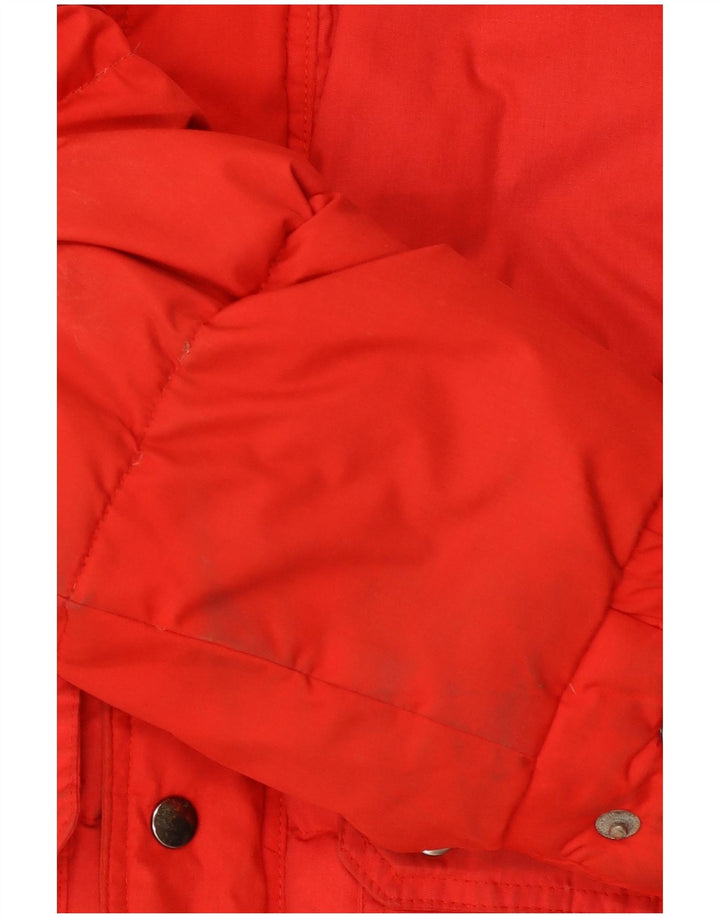Jaqueta acolchoada com capuz masculina SALEWA UK 40 grande poliéster colorblock vermelho